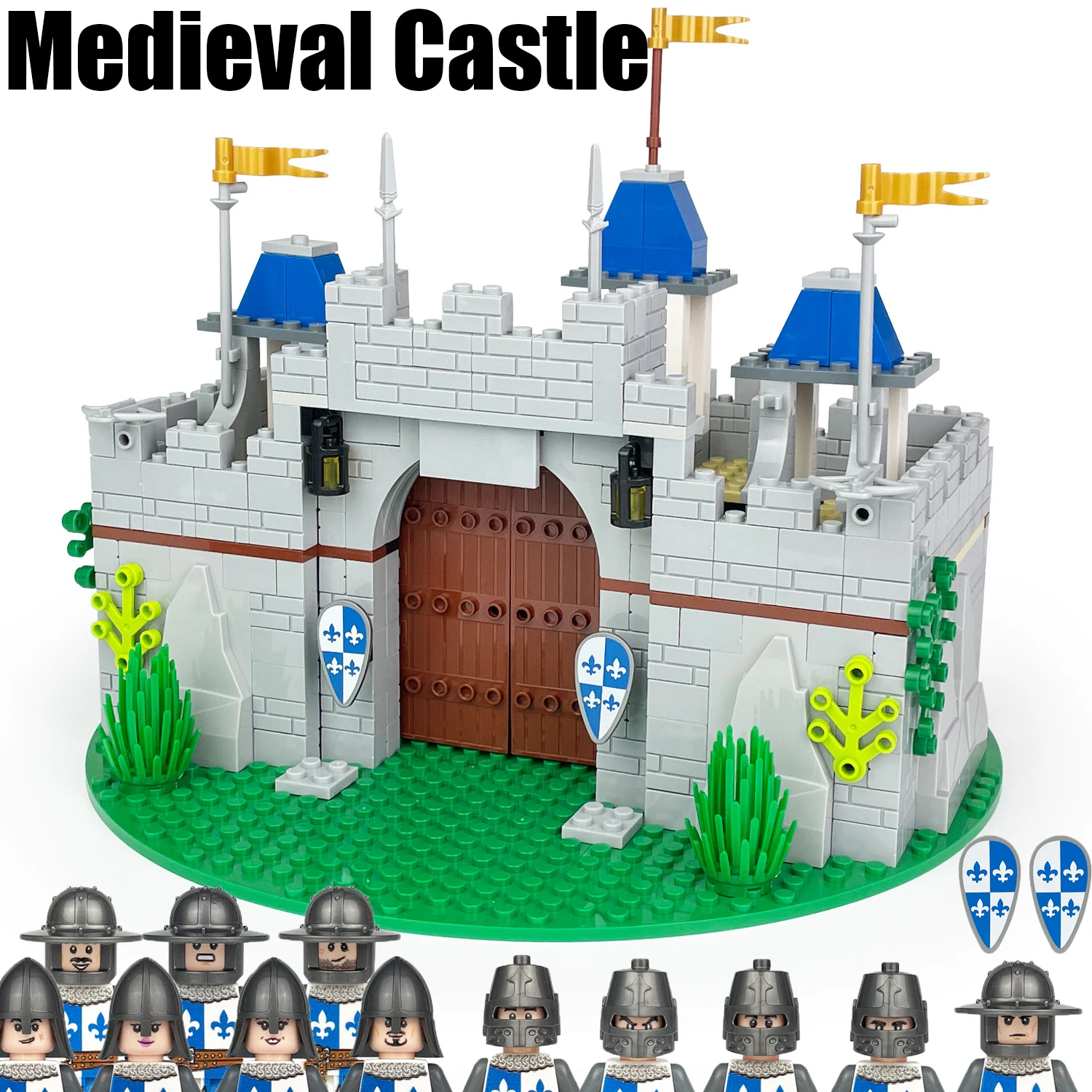 MOC Medieval European Castles Building Blocks Military Knights Soldier Figures - £32.79 GBP+
