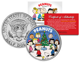 P EAN Uts Gang Christmas Tree Carolers Jfk Half Dollar Coin Charlie Brown & Snoopy - $8.56