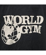 Vintage World Gym Globe Black Shirt Gildan Men&#39;s M RARE - $185.49