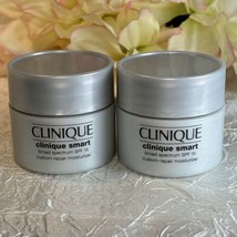 2x Clinique Smart Spf 15 CUSTOM-REPAIR Moisturizer 0.5ea = 1oz 30ml Nwob Free Sh - £12.54 GBP