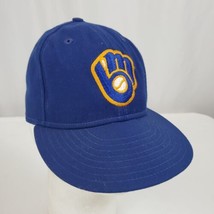 Vintage 80s Milwaukee Brewers New Era MLB Pro Model Fitted Hat Cap Size 7 USA - £23.48 GBP