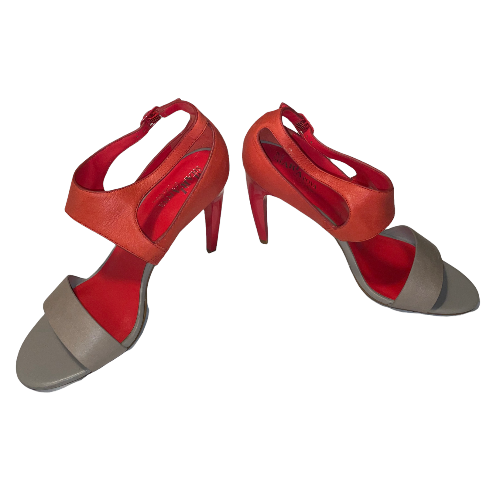 Primary image for Maria Sharapova NIKEAIR Cole Haan Orange Taupe High Heel Pump Sandal Shoes Sz 9