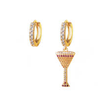 Rainbow Cubic Zirconia &amp; 18K Gold-Plated Wine Cup Earrings - £10.93 GBP