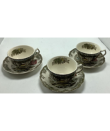 Johnson Bros FRIENDLY VILLAGE CUPS &amp; SAUCERS The Ice House SET OF 3 Engl... - £17.64 GBP