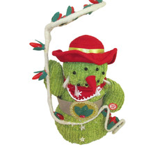 KiKi Toys Saguaro Cactus Snowman Animated Musical Plush Christmas Green Chenille - £15.07 GBP