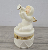 Formalities by Baum Bros Ivory Christmas Cherub Angel Trinket Box Horn &amp; Drum - £7.52 GBP