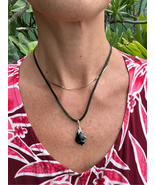 Handmade in Maui Sterling Silver &amp; Austrian Crystal Jet Black pendant w/... - £30.42 GBP