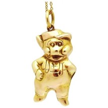 Vintage 9ct. Gold Georg Jensen Whimsical Cartoon Character Pig Charm Pen... - £199.83 GBP