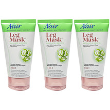 3-Pack New Nair Hair Remover Exfoliate &amp; Smooth 3-in-1 Leg Mask Travel Size 2 oz - £14.34 GBP