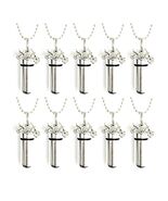 Set of Ten Polished Silver MOTORCYCLE CREMATION URN Necklace Keepsakes, ... - $65.00