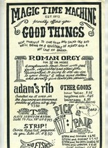 Magic Time Machine Proudly Offers You Good Things Menu 1970&#39;s - £25.32 GBP