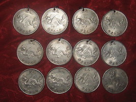 Wholesale Lot Of 8 Old Chinese Dragon Coin Charms Pendants Necklaces 4 Coins - £29.61 GBP