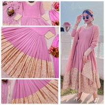 Pink Anarkali Suit with Zari Sequins Work || Punjabi dress || Traditional salwar - £69.70 GBP