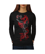 Wellcoda Ninja Dragon Warrior Womens Long Sleeve T-shirt, Kung Fu Casual... - £19.38 GBP