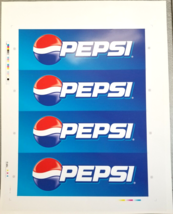 Pepsi Ball Logo Art Work Quad Stacked 2000s Preproduction Advertising Large - £15.15 GBP