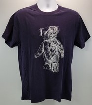 DA) Men French Connection Robot Teddy Bear Graphic Blue Cotton T-Shirt L... - $19.79