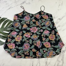 Dentell Womens Vintage 90s Silp Nightgown Size 14 Black Green Floral Satin - $441.75 MXN