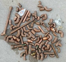 Copper Fittings Pipe Approx 7 Pounds of Used Copper Pieces Elbows Pipe C... - £25.69 GBP