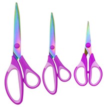 Craft Scissors Set Of 3 Pack Stainless Steel Titanium Coating Sewing Sci... - £11.98 GBP