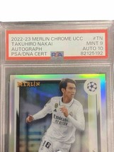 Takuhiro Nakai 2022-23 PSA Mint 9 Auto 10 Topps Merlin Chrome UCC Autographs - £185.08 GBP