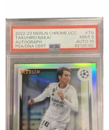 Takuhiro Nakai 2022-23 PSA Mint 9 Auto 10 Topps Merlin Chrome UCC Autogr... - $239.94