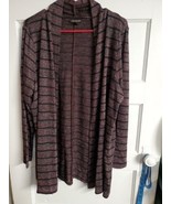 LANE BRYANT long Sleeve Stretch stripeOpen Front Sweater Top Size 18/20 ... - £11.66 GBP