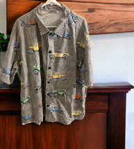 Sand Dollar Sportswear Short Sleeve Button Up Shirt Classic Vintage Cars... - $25.73