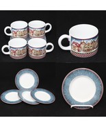 Sakura Snow Angel Village Cups Saucers Christmas 4 each  Xmas - $205.43 MXN