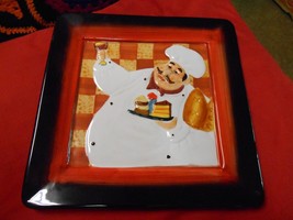 Great Collectible ITALIAN CHEF design Square PLATTER - £6.86 GBP