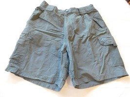 Reel Legends Performance Men&#39;s Shorts Short Flat Front Size 34 Grey/blue... - $20.58