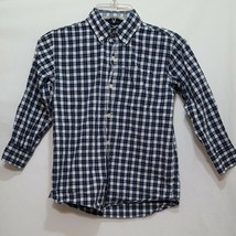Dress Shirt Button Down Plaid Blue White Size 6 - 7 GapKids Long Sleeves - $14.99