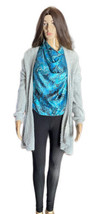 Elle Gray Knit Sweater Cardigan Coat Long Knit Chunky Winter Long Sleeves - £11.39 GBP