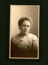 Vtg Cabinet Card Photo Victorian Woman in White Dress - £14.76 GBP