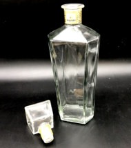VTG Seagrams Whisky Decanter Bottle Clear Glass Corked Stopper 11.5&quot; - £7.95 GBP