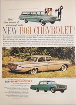 1961 Print Ad Chevrolet Impala Sport Coupe Blue Car on Bridge Happy Couple - $21.37