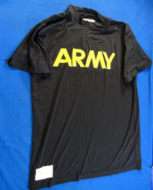 Apfu Army Pt Physical Training Shirt Authorized Short Sleeve Black Gold M - £12.52 GBP
