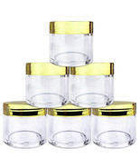 Beauticom (6 Pcs) 30G/30Ml High Quality Clear Plastic Jars With Gold Lids - £11.01 GBP