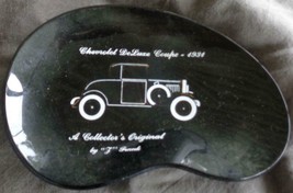 Vintage Smoke Grey Glass Kidney Shaped Dish - 1934 Chevy Coupe Transfer -COLLECT - £15.52 GBP
