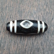 Old Indo Tibetan Agate 3 Diamond Eyes lines Agate stone Dzi Bead Amulet - £101.41 GBP