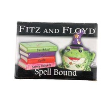 Fitz and Floyd Spell Bound Salt & Pepper Shakers Frog and Books Halloween Witchy - $48.27