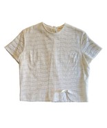 Vintage 1960s Jo Matthews White Knit Crop Top Short Sleeve Women&#39;s Size ... - €25,78 EUR