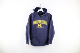 Vintage Boys XL Distressed Spell Out University of Michigan Hoodie Sweat... - $34.60