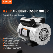 VEVOR 3.7HP Air Compressor Motor, 230V 17.2 Amps Electric Motor, 3450RPM... - £143.71 GBP
