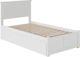Nantucket Twin Platform Bed With Flat Panel Footboard And Turbo Charger With - £433.99 GBP