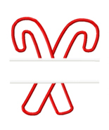 Candy Cane Split Machine Embroidery Applique Designs - $75.58 MXN