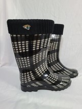 Fanatics Jacksonville Jaguars Size M 7/8 Embrodered Logo Plaid Cuff Rain Boots - £17.03 GBP