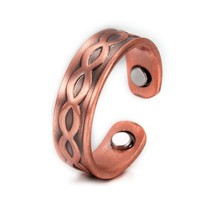 Vinterly Magnetic Copper Rings for Women Adjustable Jewelry Vintage Infinity Cuf - £12.40 GBP
