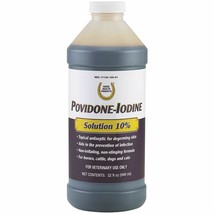 Povidone-Iodine 10% Solution, 32 oz. For horses, cattle, dogs and cats - £35.31 GBP