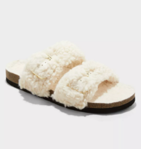 Auden Damen Creme Jane Zwei Band Schnalle Slide Sandalen Neu mit Etiketten - €9,42 EUR