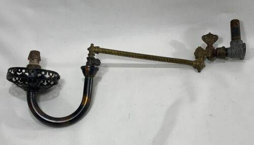 Antique Victorian Brass Gas Light Wall Sconce Swivel Arm Lamp Part - $44.55